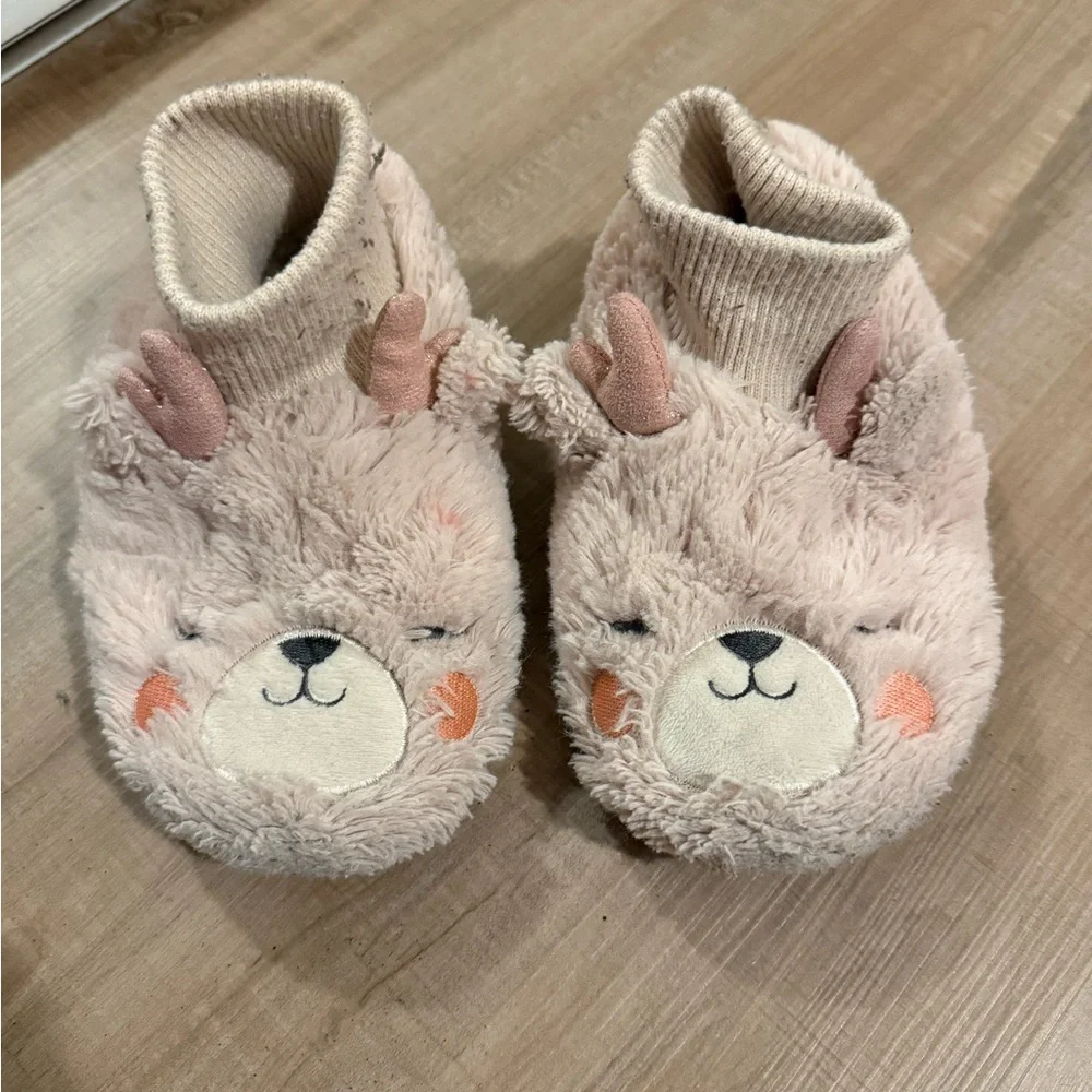 Cat & Jack Toddler Girls' Doe Fawn Bootie Slippers Medium 7/8T